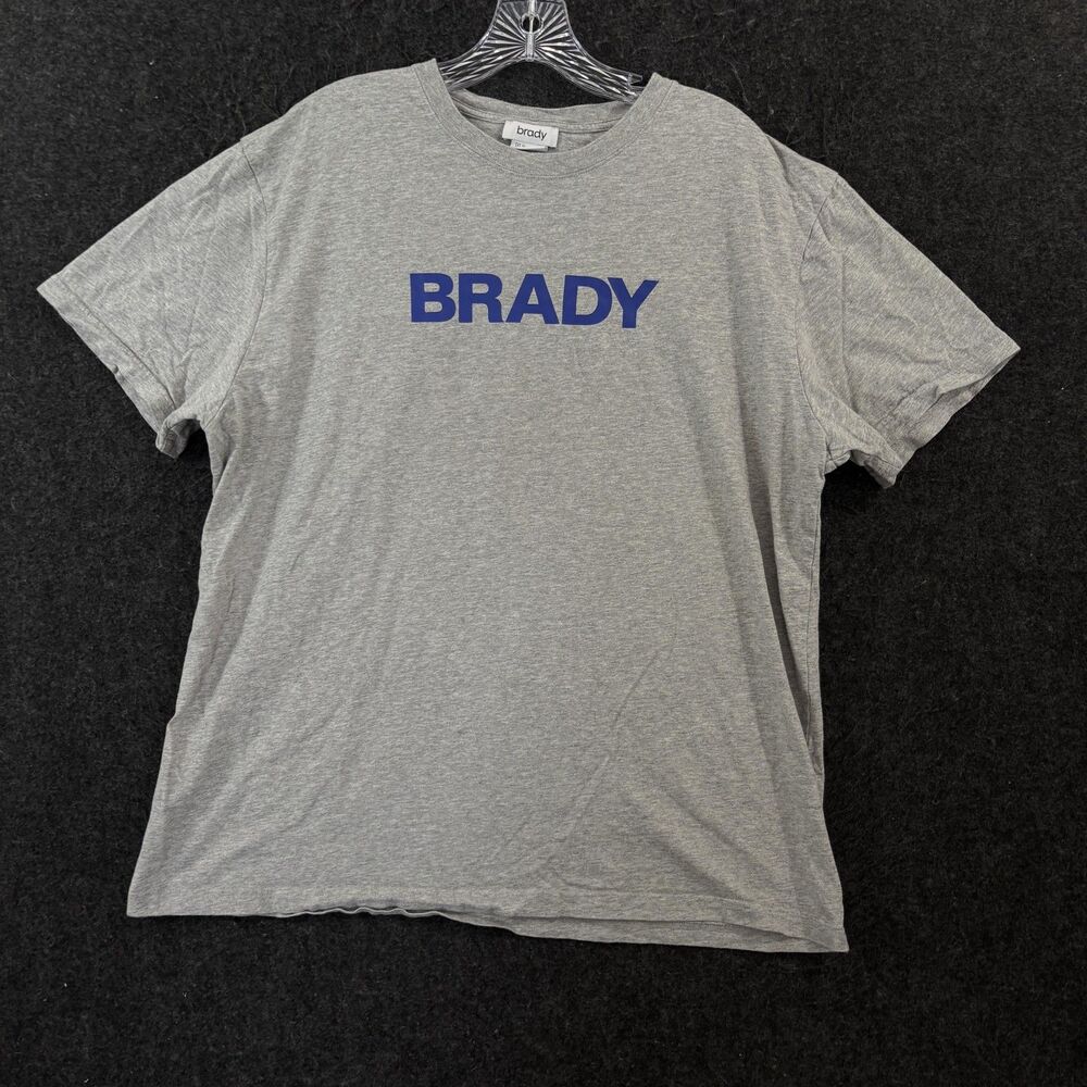 Brady Brand Shirt Men's XL Gray Logo Graphic Tee Cotton Crewneck Tom